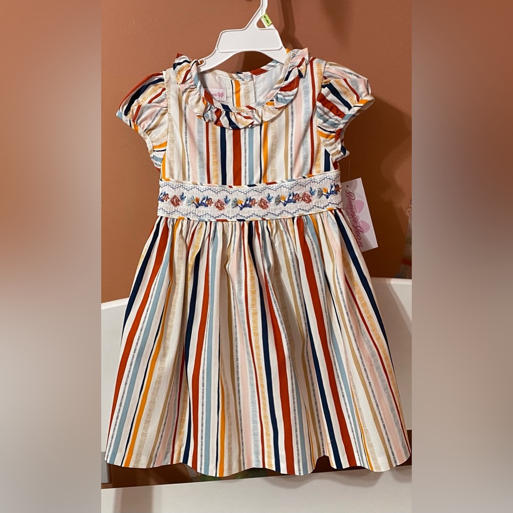 Colorful striped Bonnie Jean Dress Sz 4  NWT